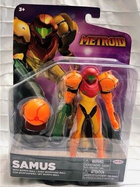 Metroid Prime 2- Samus Aran Action Figure W/ Morph Ball- NINTENDO Product- Jakks